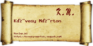 Kövesy Márton névjegykártya