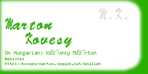 marton kovesy business card